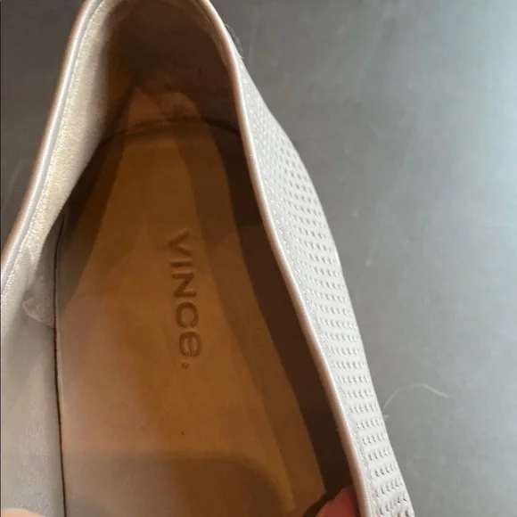 Vince Taupe Gray Perforated Slip-On Shoes - Picture 2 of 4